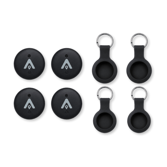 OzLocatr Tag 4-Pack + 4 Keychain Holders